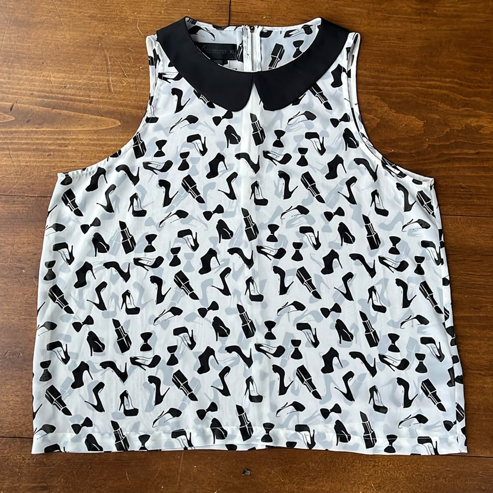 KARDASHIAN Kollection Sleeveless Blouse Sz XL